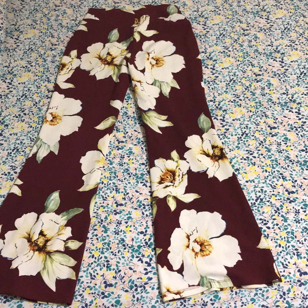 Floral high wasted bell bottoms